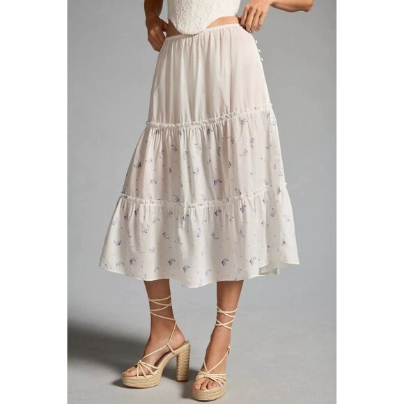 Anthropologie Dresses & Skirts - NWT Anthropologie Sheer Tiered Midi Skirt L